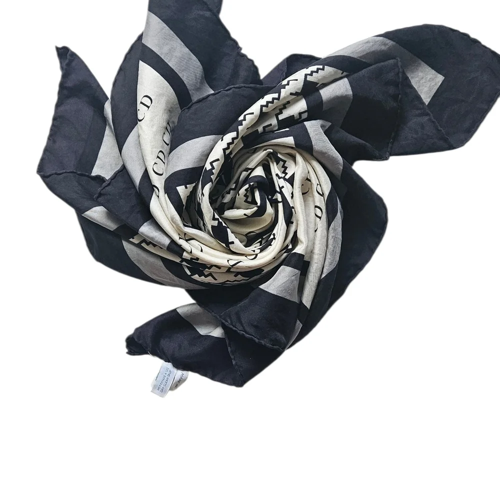 Dior Monogram & Houdstooth Silk Scarf